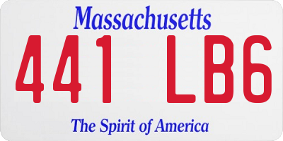 MA license plate 441LB6
