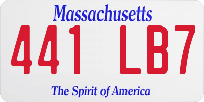 MA license plate 441LB7