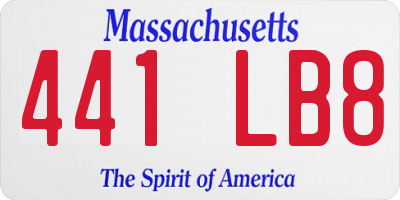 MA license plate 441LB8