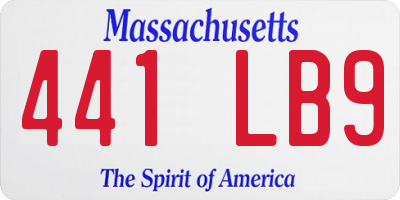 MA license plate 441LB9