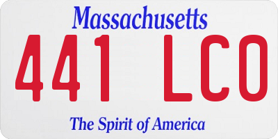 MA license plate 441LC0