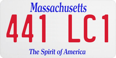 MA license plate 441LC1