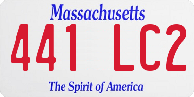 MA license plate 441LC2