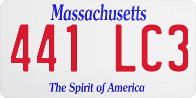 MA license plate 441LC3