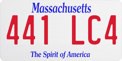 MA license plate 441LC4