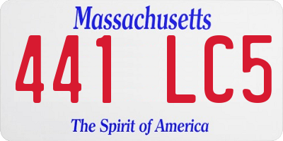 MA license plate 441LC5