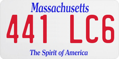 MA license plate 441LC6