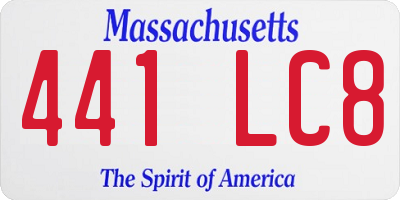 MA license plate 441LC8