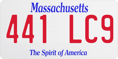 MA license plate 441LC9