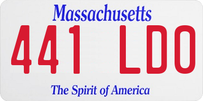 MA license plate 441LD0