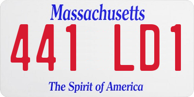 MA license plate 441LD1
