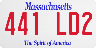MA license plate 441LD2