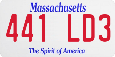 MA license plate 441LD3