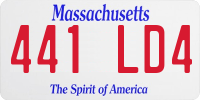 MA license plate 441LD4