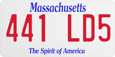 MA license plate 441LD5