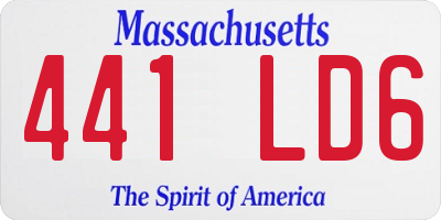 MA license plate 441LD6