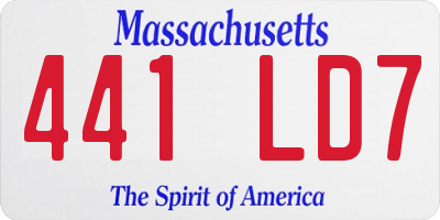 MA license plate 441LD7