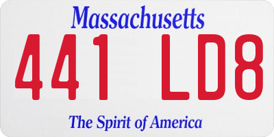 MA license plate 441LD8