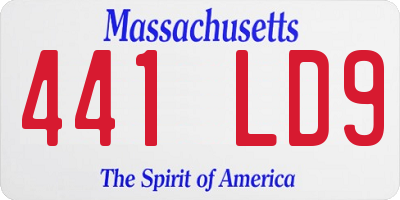 MA license plate 441LD9