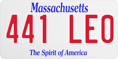 MA license plate 441LE0