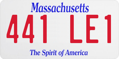 MA license plate 441LE1