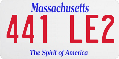 MA license plate 441LE2