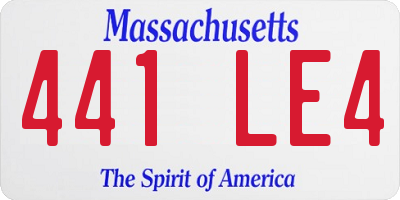 MA license plate 441LE4