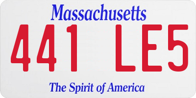 MA license plate 441LE5