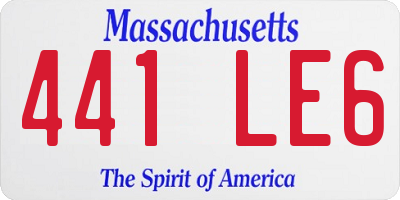 MA license plate 441LE6