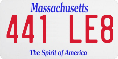 MA license plate 441LE8