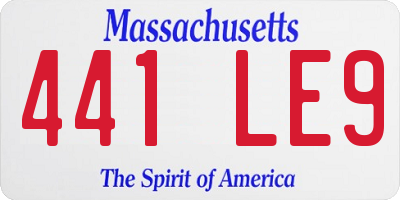 MA license plate 441LE9