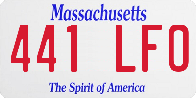 MA license plate 441LF0