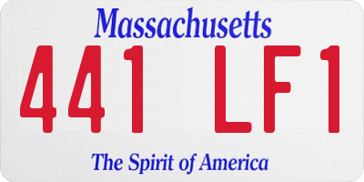 MA license plate 441LF1