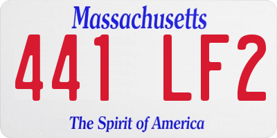 MA license plate 441LF2