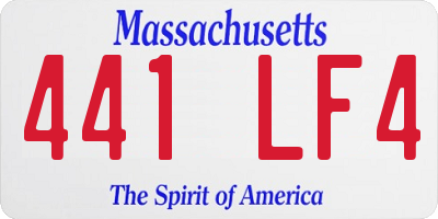 MA license plate 441LF4