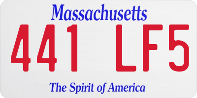 MA license plate 441LF5