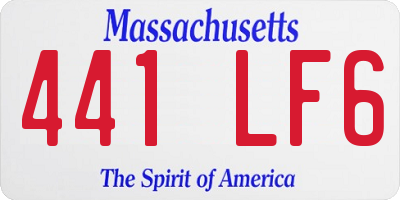 MA license plate 441LF6