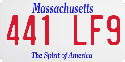 MA license plate 441LF9