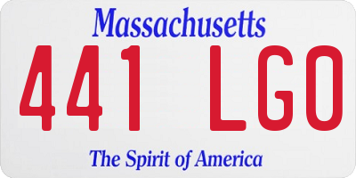 MA license plate 441LG0