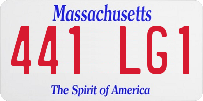 MA license plate 441LG1