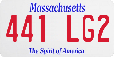 MA license plate 441LG2