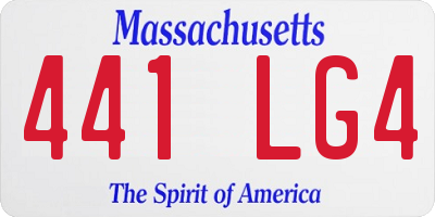 MA license plate 441LG4