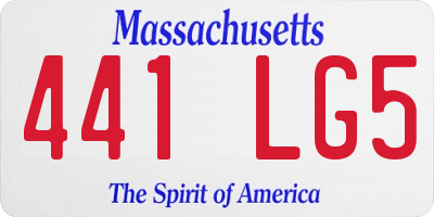 MA license plate 441LG5