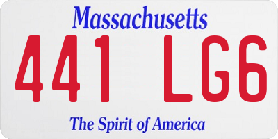 MA license plate 441LG6