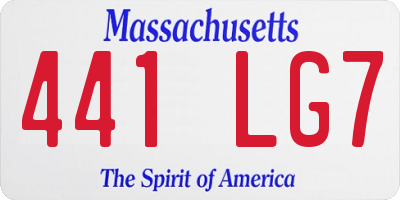 MA license plate 441LG7