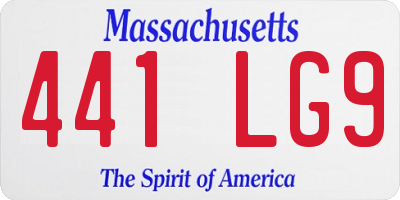 MA license plate 441LG9