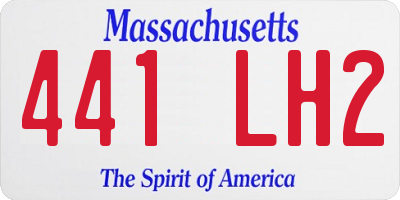 MA license plate 441LH2
