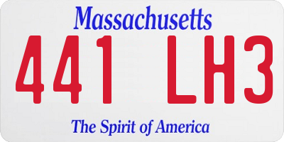 MA license plate 441LH3