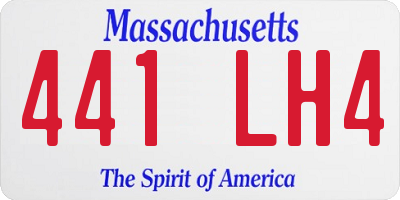 MA license plate 441LH4