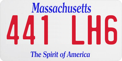 MA license plate 441LH6